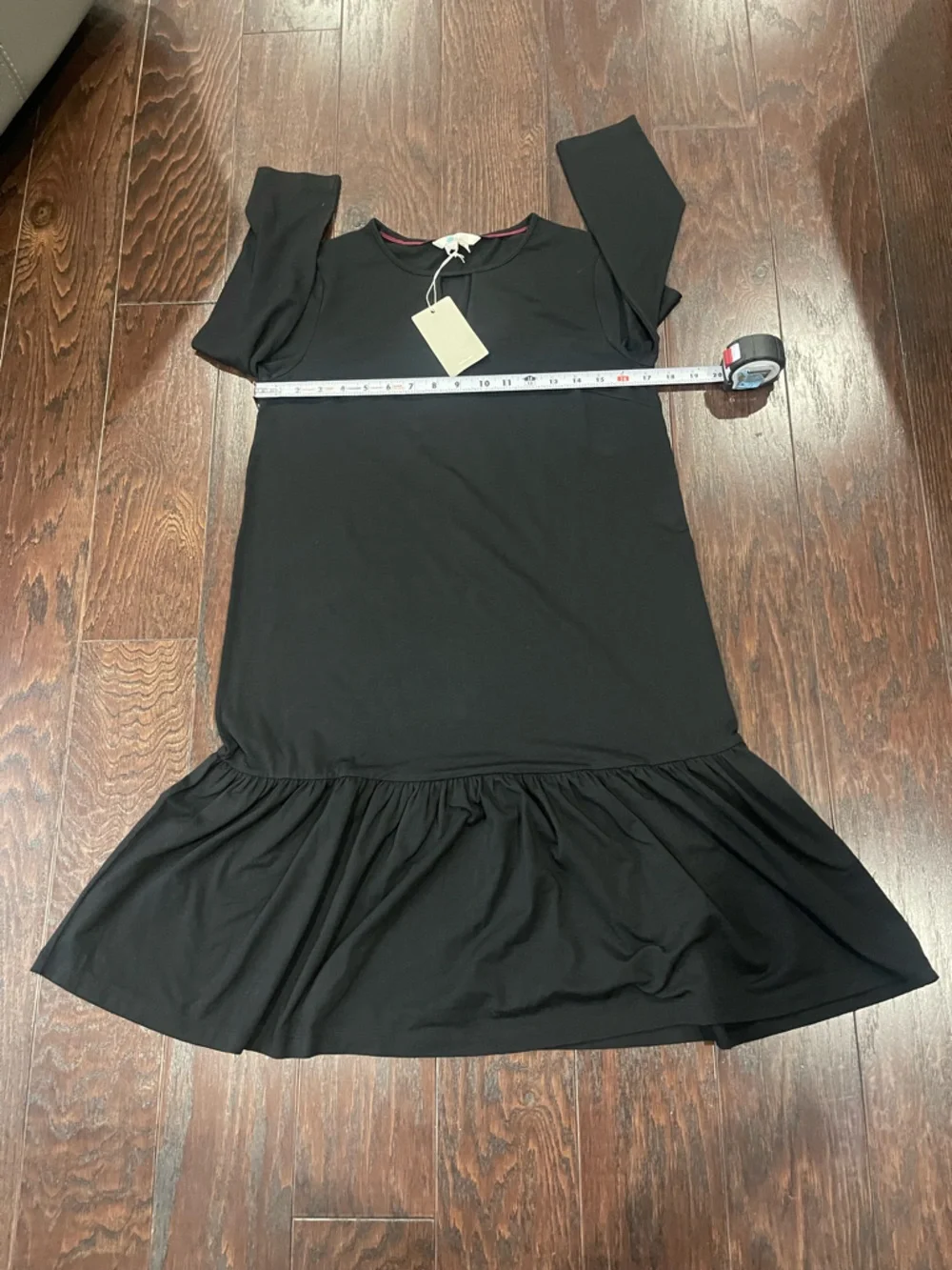 Boden Selena Jersey Knit 3/4 Sleeve Keyhole Shift Dress Black Size 2R NEW